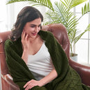 inhand Knitted Throw Blankets for Couch and Bed, Soft Cozy Knit Blanket with Tassel, Dark Green Lightweight Decorative Blankets and Throws, Farmhouse Warm Woven Blanket for Men and Women, 50"x60" by CozyNest Decor