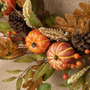 Glitzhome 24''D Fall Pumpkin Leaf Floral Wreath Decor, Artificial Harvest Door Wreath for Autumn or Thanksgiving Decoration by CozyNest Decor