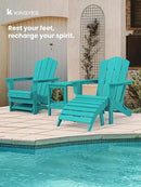 KINGYES Folding Adirondack Ottomans Set of 2 for Adirondack Chair, Aruba by CozyNest Decor