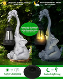 Solar Garden Statues Outdoor Decor- Yard Decorations for Patio, Balcony, Backyard, Lawn Ornaments - Elephants Figurines with LED Light- Unique Birthday House Warming Gifts for Women, Mom, Grandma by CozyNest Decor