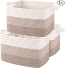 OIAHOMY Storage Basket, Woven Baskets for Storage, Cotton Rope Basket for toys,Towel Baskets for Bathroom - Pack of 3, Gradient Yellow by TinyTreasures Baby Boutique