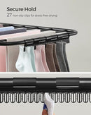 SONGMICS Clothes Drying Rack, Foldable 2-Level Laundry Drying Rack, Free-Standing Laundry Airer, with Height-Adjustable Wings, 33 Drying Rails, Sock Clips, Black ULLR053B01V1 by CozyNest Decor