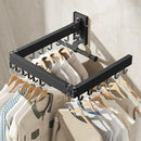 Drying Rack Clothing, Retractable Clothes Drying Rack,Wall Mounted Laundry Rack, Laundry Drying Rack Wall Mount,Collapsible Clothes Rack,can Fold Upward & Left & Right,Black Color by CozyNest Decor
