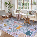 OJIA Animal Print Washable Rug 5x7 Area Rugs for Nursery, Soft Kids Bedroom Rug Ultra-Thin Non-Slip Modern Living Room Carpet, Stain Resistant Throw Carpet for Office Dining Room by CozyNest Decor