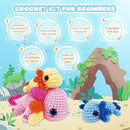 Crochet Kit for Beginners-3PCS Axolotl Crochet Kits for Adults Kids, Crochet Starter Kit with Step-by-Step Video Tutorials, Crochet Animals Kits DIY Craft Knitting Kit Learn to Crochet Kits for Adults by TinyTreasures Baby Boutique