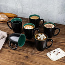 GBHOME 16oz Coffee Mugs Set of 6, Large Ceramic Coffee Mugs for Man, Woman, Dad, Mom, Modern Coffee Mugs Set with handle for Tea/Latte/Cappuccino/Milk/Cocoa. Dishwasher&Microwave Safe,Green by CozyNest Decor