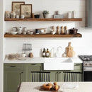 36"x6.8"x1.2" Solid Wood Floating Shelves 2-Pack - Rustic Brown Finish with Hidden Brackets, Perfect for Storage and Décor in Living Room, Kitchen, Bedroom by CozyNest Decor