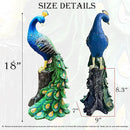 Solar Garden Decor Peacock Statues with Succulent LED Lights,Peacock Figurine Lights Outdoor Decorations for Yard Lawn Patio Balcony Whimsical Art Outside,Gifts for Mom Grandma Women by CozyNest Decor