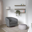 CHITA Swivel Accent Chair, FSC Certified Upholstered Fabric Barrel Chair for Living Room, Fully Assembled, Dark Grey by CozyNest Decor