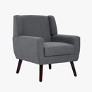 UIXE Accent Chairs Set of 2, Fabric Upholstered Armchair for Living Room, Comfy Arm Chair Single Sofa Bedroom Side Reading Seat - Flax Gray by CozyNest Decor