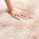 AMTOVO Faux Fur Rug, Pink Ultra Soft Fluffy Shag Sheepskin Rug, 2 x 6 ft Runner Area Rugs for Bedroom Sofa Throw Cushion Room Decor, Rectangle by CozyNest Decor