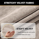 PrinceDeco Stretch Velvet Couch Cushion Cover,Soft Fitted Cushion Slipcover for Arm Chair Sofa Cushion Furniture Protector Seat Cushion Sofa Cover Width Up to 29.5", Oatmeal by CozyNest Decor