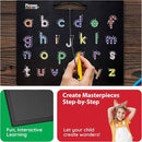 PicassoTiles 2PK 4-in-1 Magnetic Drawing Board 12x10 inch Large Magnet Tablet Pad with 4 Facings Lowercase & Uppercase Alphabets, Numbers, & Freestyle STEM Learning Writing Reading Playboard PTB06 by TinyTreasures Baby Boutique