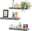 Sorbus Floating Shelves for Wall, Bathroom Shelves Wall Mounted for Kitchen, Bedroom, Bathroom Storage Over Toilet, Hanging Book Shelf for Wall Home Decor Living Room (Gray, 3 Pack) by CozyNest Decor