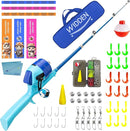 Kids Fishing Pole, Telescopic Fishing Rod, Toddler Collapsible Fishing Rod and Reel Combo with Tackle Box, Fishing Line, Bobber, and Soft Lures for Boy, Girl, Youth, Beginner, Over 4 Years Old by TinyTreasures Baby Boutique