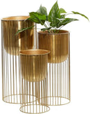 Deco 79 Metal Deep Recessed Dome Planter, Set of 3 24", 20", 16" H, Gold & CosmoLiving by Cosmopolitan Metal Indoor Outdoor Dome Planter with Removable Stand, Set of 2 19", 22" H, Gold by GreenHaven Gardens