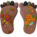 Stepping Stones - Light Brown Resin Footprint Shaped Set of 2 for Patio, Deck, Garden or Sidewalk by GreenHaven Gardens