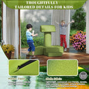 jela Foam Blocks 6Pcs Soft Play Equipment Waterproof Fabric, UV Resistant Toddler Climbing Toys Indoor& Outdoor Soft Play Climbing for Toddlers, Lightweight Climbing Blocks for Babies, Kids (Green) by TinyTreasures Baby Boutique