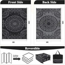Pauwer Waterproof Outdoor Rug 8x10, Reversible Plastic Straw Patio Camping Rug, Indoor Outdoor RV Mat Carpet for Deck, Camper, Porch, Balcony, Backyard, Picnic, Boho Black Grey by GreenHaven Gardens