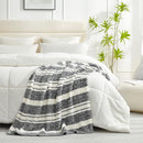 Snuggle Sac Black White Stripe Twin Size Reversible Super Soft Bedding Blanket, 60x80 inches by TinyTreasures Baby Boutique
