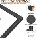 upsimples 11x14 Picture Frame, Natural Solid Wooden Picture Frames, Display 8x10 with Mat or 11 x 14 Without, Vertical or Horizontal Wall Hanging, 1 Pack, Black by CozyNest Decor