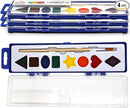 Color Swell Bulk Watercolor Paint Set – 4-Pack with 8 Washable Colors & Shape Learning Tools – Includes Strong Wood Brushes for Kids by TinyTreasures Baby Boutique