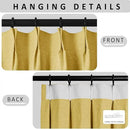 Macochico Pinch Pleated Full Blackout Curtains for Bedroom Living Room Yellow Linen Curtains Thermal Insulated and Noise Reducing Window Panels with Tieback Shabby Chic Decor 84”Wx84”L 1 Panel by CozyNest Decor