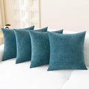 CaliTime Throw Pillow Covers Decorative 18 X 18 Inches Pack of 4 Cozy Chenille Cushion Cases for Couch Sofa Bed Living Room Home Ocean Blue by CozyNest Decor