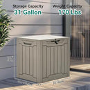 YITAHOME 31 Gallon Outdoor Storage Box, Resin Deck Box and Waterproof Package Delivery Box for Gardening Tools, Pool Supplies, Patio Furniture, Lockable, Taupe by GreenHaven Gardens