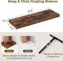 Fun Memories 32 Inch Floating Shelves, Farmhouse Wood Floating Shelf Set of 2, 32 x 9 Floating Shelf Wall Mounted, Deep Storage Display Shelves for Kitchen, Bedroom, Living Room, Rustic Brown Color by CozyNest Decor