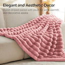 BEDELITE Faux Fur Throw Blanket for Couch, Soft and Cozy Luxurious 3D Striped Pink Fluffy Blanket, 770GSM Thick Warm Plush Fuzzy Faux Rabbit Fur Blanket for Women Gift, 50"x 60" by CozyNest Decor