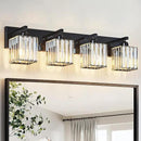 Modern Bathroom Vanity Light 4-Lights Plating Black Crystal Bathroom Wall Light Vanity Light Fixtures by CozyNest Decor