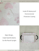 Rectangular Folding Laundry Basket,waterproof Canvas Basket,gift basket,Suitable for children's room,Office,Clothes,Toys Storage(Pink Love) by TinyTreasures Baby Boutique