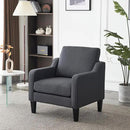 VINGLI Accent Chairs Set of 2 Living Room Chairs Dark Grey Reading Chair for Bedroom Scooped Arm Chair Mid Century Modern Linen Chairs Upholstered Comfy Chair for Apartment, Waiting Room by CozyNest Decor