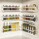 LUCYCAZ 6 Pack Wall Mounted Spice Rack with 22 Hooks, Spice Organizer Shelf for Stove Cabinet Pantry Door,Screw or Adhesive Spice Shelf Hanging Wall Spice Rack in Kitchen and RV (White, 6 PACK) by CozyNest Decor