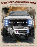 24V Kids Ride On Truck, Licensed Ford F-150 Raptor 2 Seater Electric Car w/Remote Control, Toddler Ride On Car Toys w/LED Lights, Bluetooth, Music, Truck Bed Storage, Soft Start (White) by TinyTreasures Baby Boutique