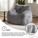 Hobestluk Bean Bag Chair for Adult Small Bean Bag Chairs with Arms Furry Beanbag Chair with Foam Filler Stuffed Bean Bag Sofa for Reading in Bedroom Living Room and Dorms(Grey) by CozyNest Decor