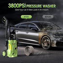 Electric High Pressure Washer - Portable Washer with 23 FT Water Outlet & 6.6 FT Inlet Hose, Steel Spray Wand, Foam-Adjustable Cannon,4 Nozzle Set, Cleans Car/Patio/Fence/Window, 3800PSI 2.4GPM by GreenHaven Gardens