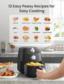 COMFEE' Compact 2.1 Quart Air Fryer with 12 Menu Options, Adjustable Timer & Temperature Control 180-400 degrees F, Dishwasher-Safe Nonstick Fry Basket with Stainless Steel Finish by CozyNest Decor