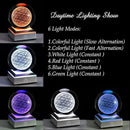 Qianwei Flower of Life Crystal Sphere with Led Colorful Lighting Touch Base, Sacred Geometry Crystal Ball Starlight Magic, Feng Shui Decor Laser Engraved Seek of Flower Inside A Sphere by GreenHaven Gardens