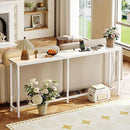 SUPERJARE 70 Inch Console Table with Outlets and USB-C Port, Extra Long Behind Couch Sofa Table with X-Shaped Design, Narrow for Entryway, Living Room, Metal Frame, Wooden Top, White by CozyNest Decor