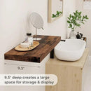 24 x 9 Floating Shelves, 9 Inch Deep Floating Shelf Wall Mounted, 24 Inch Bathroom Shelves Set of 2, Rustic Wood Wall Shelf for Bedroom, Living Room, Rustic Brown Color by CozyNest Decor