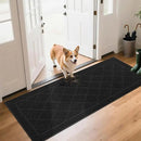 BEQHAUSE Dirt Trapper Door Mat 24" x 60", Doormat Non-Slip Entryway Rugs Washable, Dog Door Mat Stain Resistant and Absorbent Welcome Floor Mat for Front Back Door, Muddy Wet Shoes & Paws, Black by CozyNest Decor