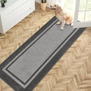 PURRUGS Dirt Trapping Door Mat 24" x 70", Non-Slip/Skid Machine Washable Entryway Rug, Shoes Scraper, Area Rug, Super Absorbent Welcome Mat for Muddy Wet Shoes and Paws, Light Grey & Dark Grey by CozyNest Decor
