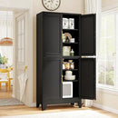 75.2" Tall Metal Pantry Cabinet, Storage Cabinets with 4 Door and 4 Adjustable Shelves, Black Kitchen Pantry Storage Cabinet, Freestanding Cupboard for Kitchen Dining Room Living Room Bathroom by CozyNest Decor