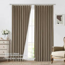 Vision Home Brown Pinch Pleated Full Blackout Curtains Linen Blended 60" Wide Thermal Insulated Window Panels 90 inch for Bedroom Living Room Darkening Pleat Drapes with Hooks Back Tab 60" Wx90 Lx1 by CozyNest Decor