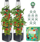 2Pack Raised Garden Bed Planter Box with Trellis, 57" Self-Watering Tomato Cage Planters for Climbing Plants Vegetable Vine Flowers Outdoor & Indoor (57x9.8x9.8IN) by GreenHaven Gardens