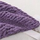 WESHIONGOO Chunky Knit Blanket Throw Knitted Throw Blankets for Couch Bed Fluffy Soft Blanket with Jumbo Chenille Yarn Thick 100% Handmade (Purple, 50"×60") by CozyNest Decor