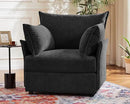 Oversized Accent Chair, Upholstered Modern Sofa Chair with Removable Backrest & Detachable Cover, 24.5" Deep Seat Large Reading Armchair for Living Room Bedroom Office - Chenille Black Set of 1 by CozyNest Decor