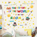 Colorful Inspirational Quote Wall Decals,The Future of The World is in This Room Stickers,Positive Classroom Wall Decals,Motivational Window Sticker for Classroom School Room Playroom Nursery by CozyNest Decor